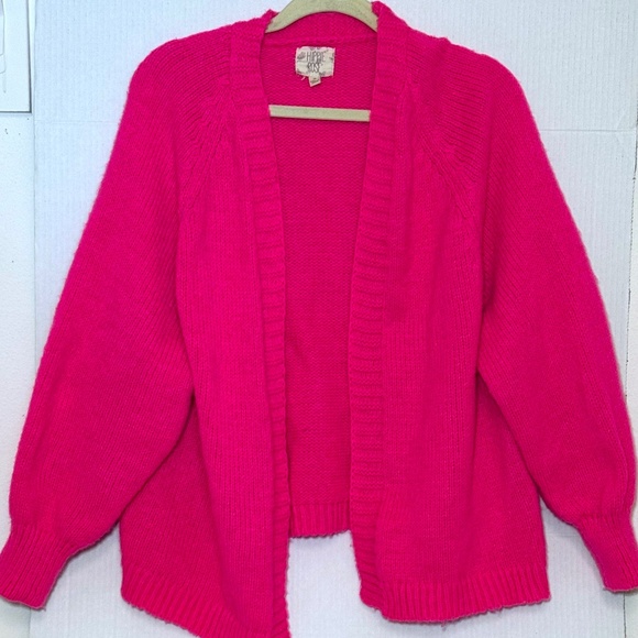 Hippie Rose Sweaters - Barbie Pink Knit Cardigan Hippie Rose